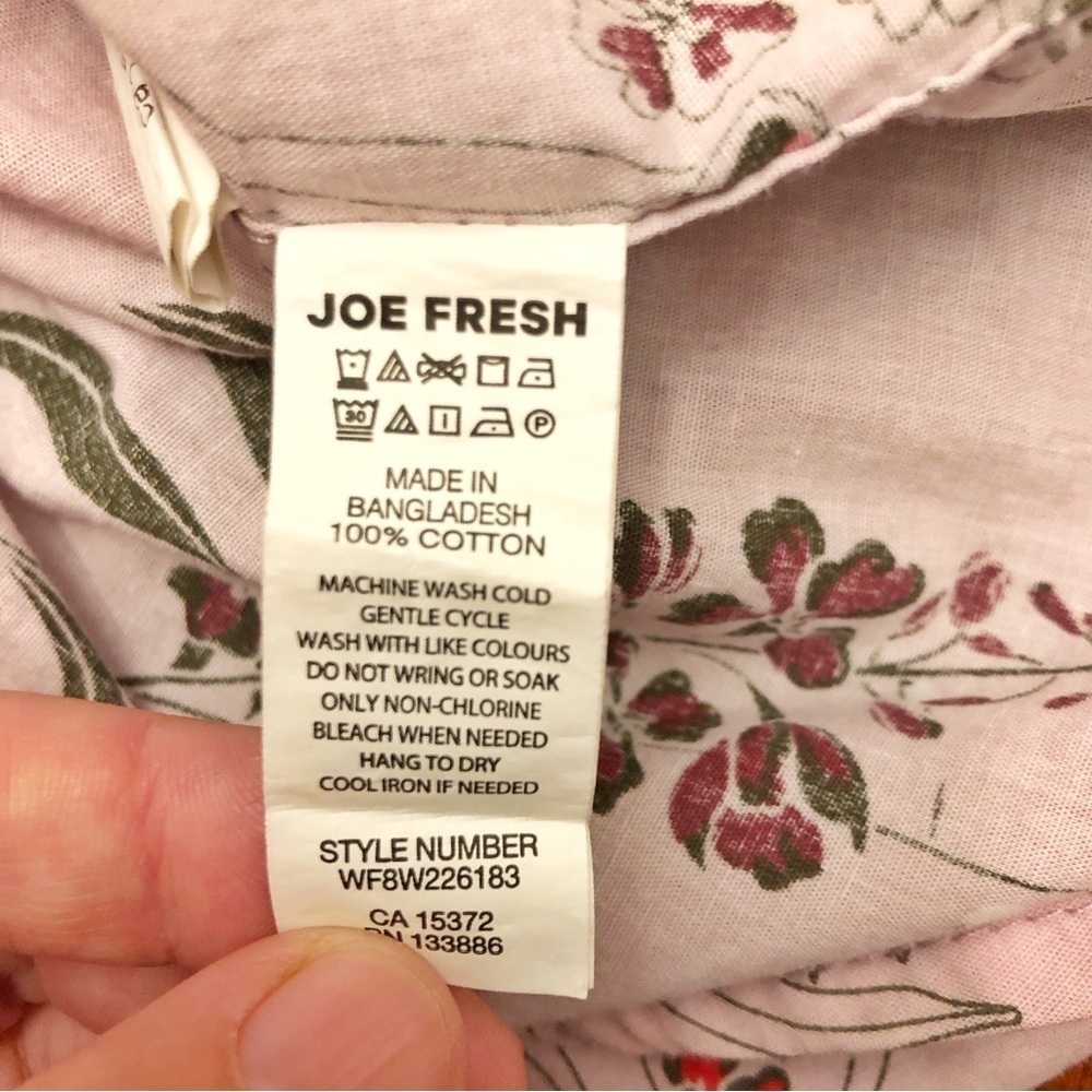 Joe Fresh Boho Cottagecore Pink Floral Pattern Artsy Button Down Shirt Blouse. - Picture 7 of 13